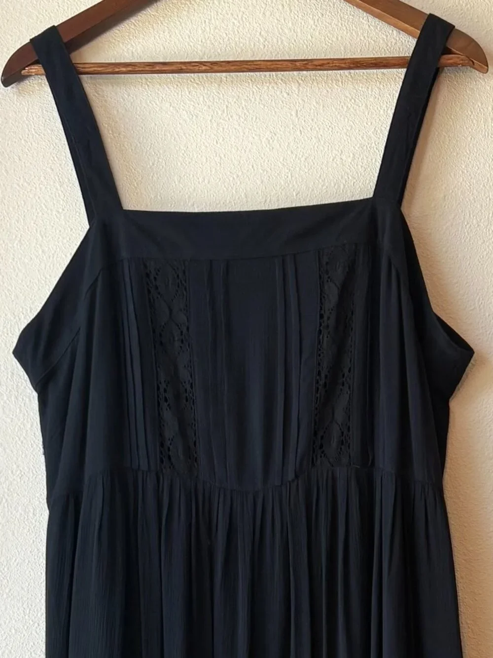 Natural Life 100% Cotton Spring Summer Midi Dress Lace Empire Waist Casual Sz L - Picture 3 of 11